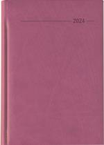 Alpha Edition - Agenda Giornaliera Monocromo 2024, Formato Grande 15x21 cm, Similpelle Rosa, 352 pagine