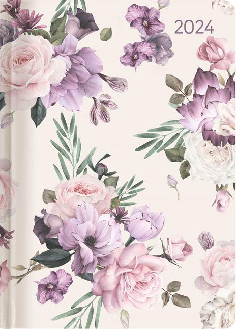 Alpha Edition - Agenda Settimanale Ladytimer 2024, formato tascabile 10,7x15,2 cm, Roses, 192 pagine