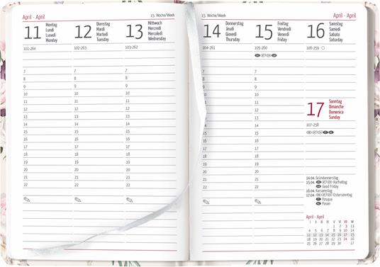 Alpha Edition - Agenda Settimanale Ladytimer 2024, formato tascabile 10,7x15,2 cm, Roses, 192 pagine - 2