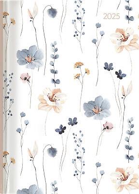 Alpha Edition - Agenda Settimanale Ladytimer Grande 2025, 15x21 cm, Flowers, 128 pagine
