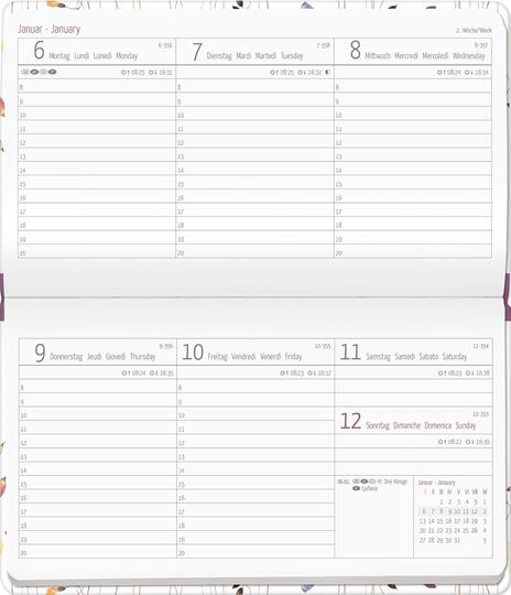 Alpha Edition - Agenda Settimanale Ladytimer Pad 2025, 15,6x9 cm, Flower Field, 128 pagine - 2