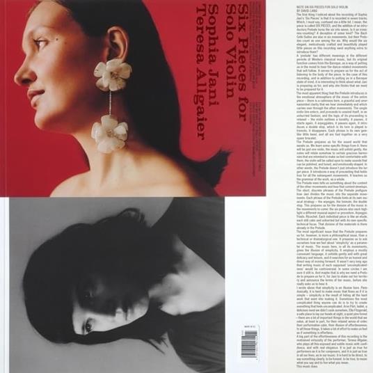 Six Pieces For Solo Violin - CD Audio di Sophia Jani