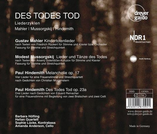 Der Todes Tod - CD Audio di Modest Mussorgsky - 2