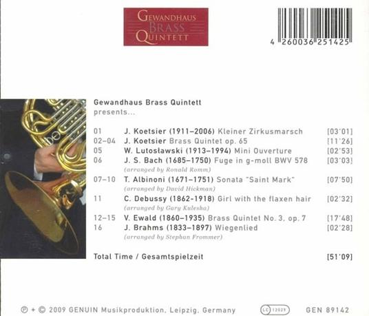 Gewandhaus Brass Quintett Persents... - CD Audio - 2