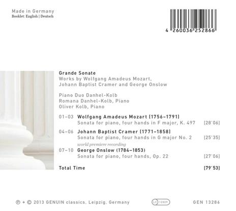 Sonata per 2 pianoforti - CD Audio di Wolfgang Amadeus Mozart,George Onslow,Johann Baptist Cramer - 2