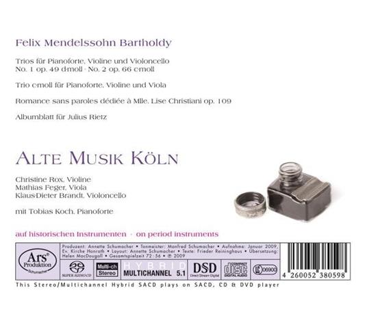 Trii con pianoforte n.1, n.2 - SuperAudio CD di Felix Mendelssohn-Bartholdy - 2
