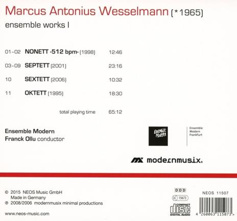 Ensemble Works I - CD Audio di Marcus Antonius Wesselmann - 2