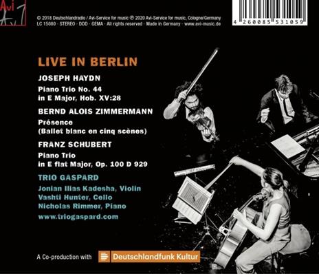 Schubert-Zimmermann-Haydn . Live In Berlin - CD Audio di Trio Gaspard - 2