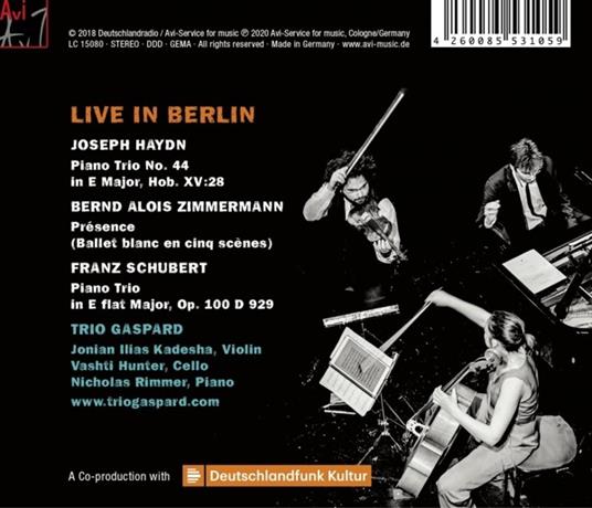 Schubert-Zimmermann-Haydn . Live In Berlin - CD Audio di Trio Gaspard - 2