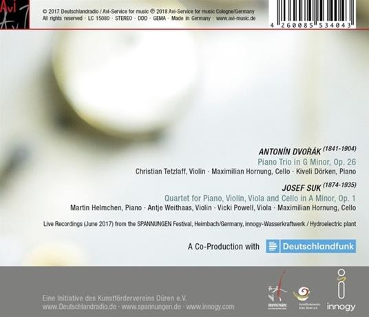 Trio & Quartet - CD Audio di Antonin Dvorak,Josef Suk - 2