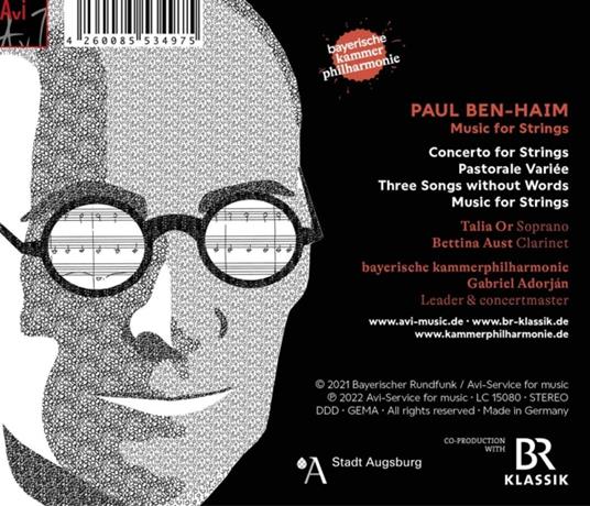 Music For Strings - CD Audio di Bayerische Kammerphilharmonie,Paul Ben-Haim - 2