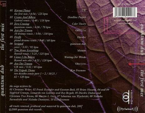 First Mix - CD Audio di Quantum Dub - 2