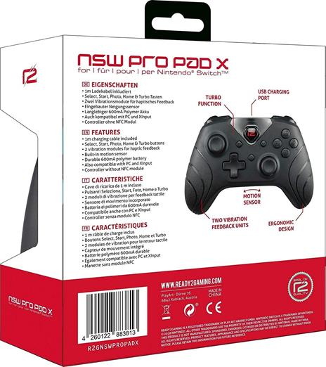 Ready2Music Switch Pro Pad X Nero Gamepad Nintendo Switch - 3