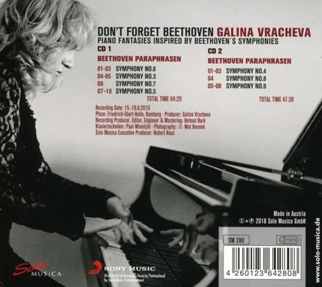 Don't Forget Beethoven. Musica per pianoforte ispirata alle sinfonie di Beethoven - CD Audio di Ludwig van Beethoven,Galina Vracheva - 2