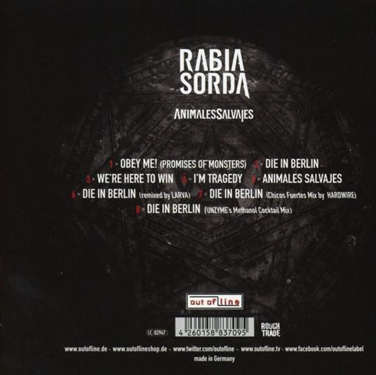 Animales Salvajes (Digipack) - CD Audio di Rabia Sorda - 2