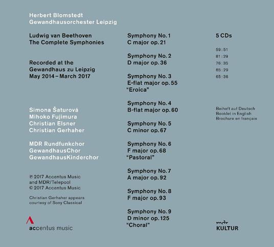 Sinfonie complete - CD Audio di Ludwig van Beethoven,Gewandhaus Orchester Lipsia,Herbert Blomstedt,Gewandhaus Choir - 2