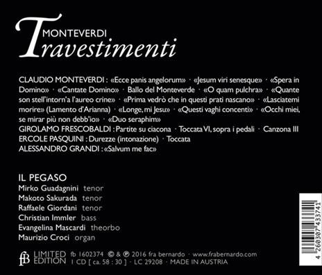 Travistimenti - CD Audio di Claudio Monteverdi - 2