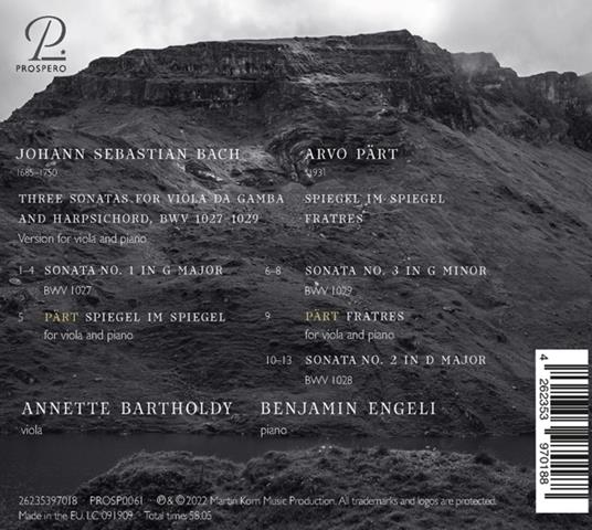 J.S. Bach & Part. Works For Viola & Piano - CD Audio di Annette & Benjamin Engeli Bartholdy - 2