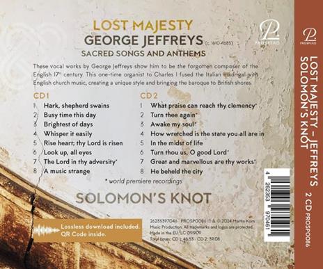 Lost Majesty - Sacred Songs And Anthems - CD Audio di Solomon's Knot - 2