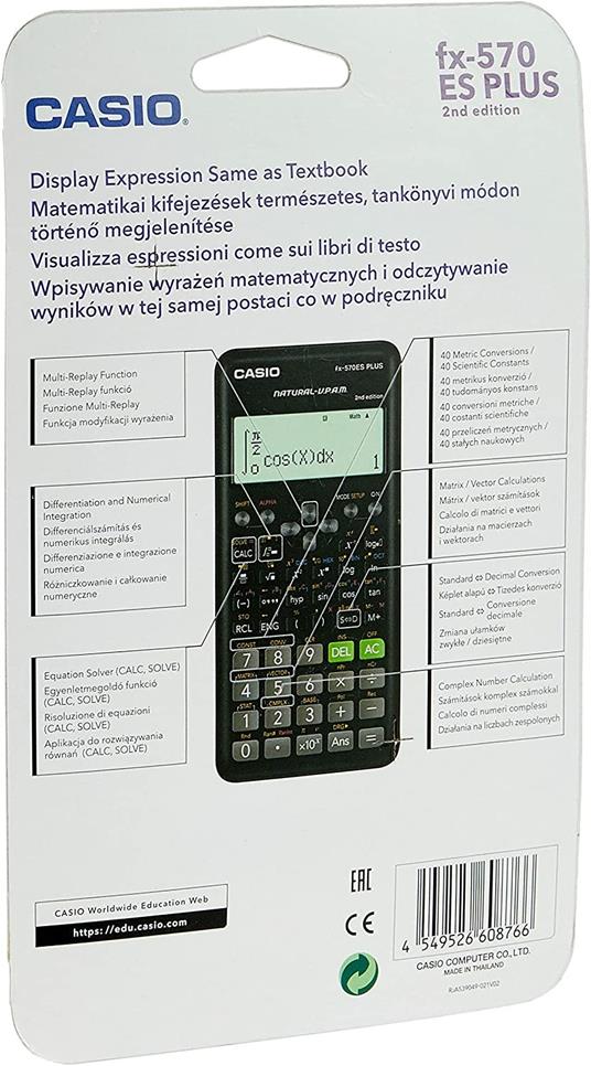 Casio Fx-570Es Plus 2 - Calcolatrice Scientifica con 417 Funzioni