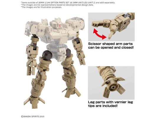 30MM OP PART SET 18 ARM LEG UNIT 2 1/144 Model Kit Bandai Model Kit Gunpla
