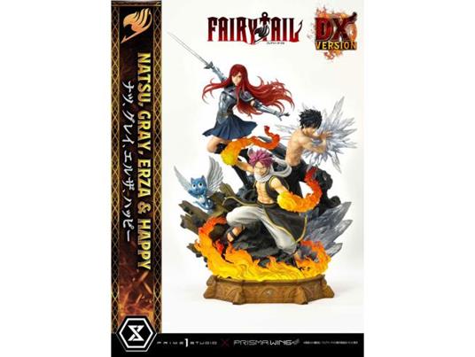 Fairy Tail Pvc Statua 1/7 Natsu, Gray, Erza, Happy Deluxe Version 57 Cm Prime 1 Studio