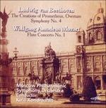 Le creature di Prometeo - Sinfonia n.4 / Concerto per flauto K313 - CD Audio di Ludwig van Beethoven,Wolfgang Amadeus Mozart,Kyril Kondrashin,Moscow Philharmonic Orchestra