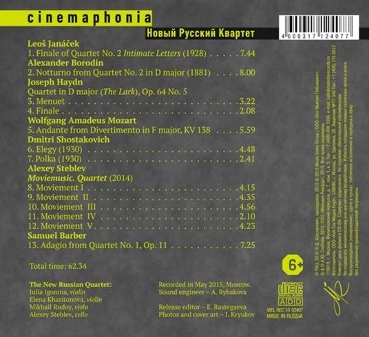 Cinemaphonia. Musica per quartetto d'archi utilizzata nei film - CD Audio - 2