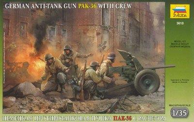 1:35 Wwii Dt. Pak 36 Mit Mannschaft Wa