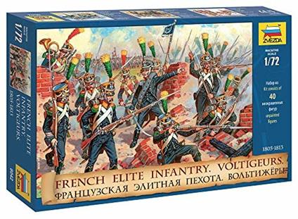 Soldati Fanteria francese d'elite Volteggiatori 1/72. Zvezda 8042