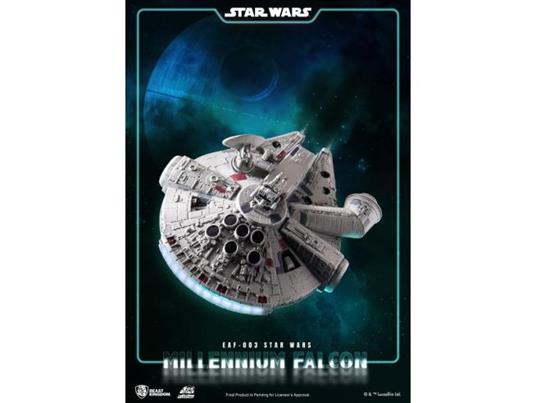 Star Wars Uova Attack Floating Model Con Light Up Function Millennium Falcon 13 Cm Beast Kingdom Toys