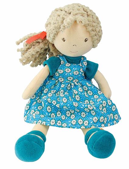 Piccola Millie Lu. Capelli Castani E Vestito Blu