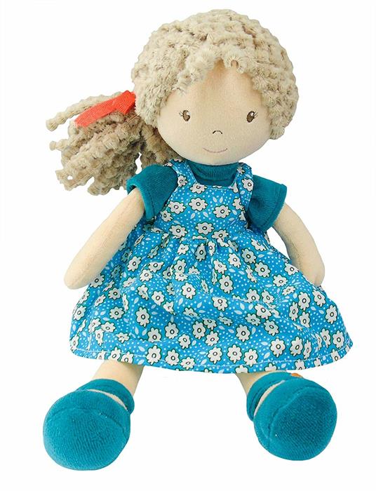 Piccola Millie Lu. Capelli Castani E Vestito Blu
