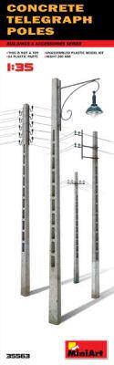 Concrete Telegraph Poles Plastic Kit 1:35 Model MIN35563