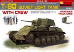 T-80 Soviet Light Tank W/ Crew Plastic Kit 1:35 Model Min35243
