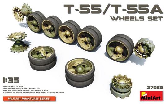 T-55 / T-55A Wheels Tank Accessory Set Plastic Kit 1:35 Model Min37058