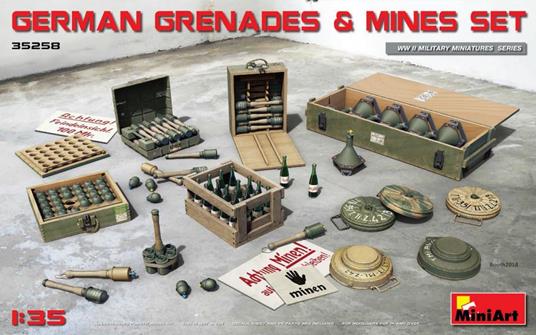 German Grenades & Mines Set Plastic Kit 1:35 Model MIN35258