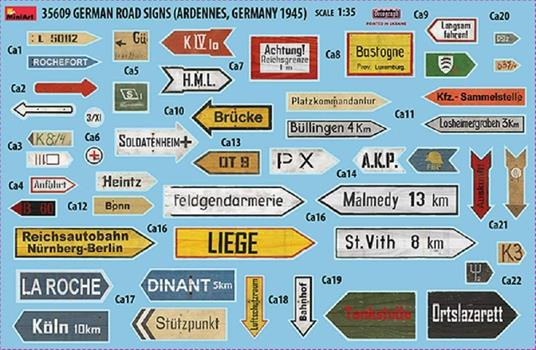 German Road Signs Ww2 (Ardennes, Germany 1945) Scala 1/35 (MA35609) - 2