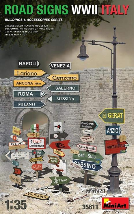 Road Signs Wwii Italy Scala 1/35 (MA35611)