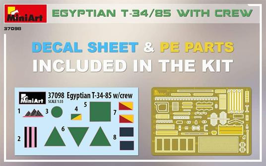 Egyptian T-34/85 W/Crew Scala 1/35 (MA37098) - 2