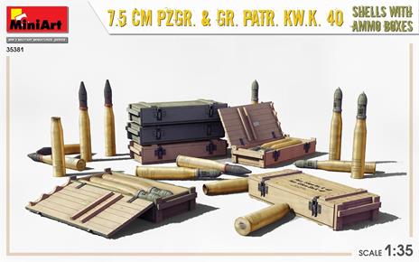 1/35 7.5 cm Pzgr. & Gr. Patr. Kw.K. 40 Shells with Ammo Boxes - 2