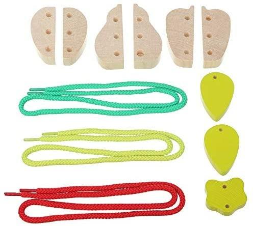 Wooden lacing toy set "Fruits" - 3