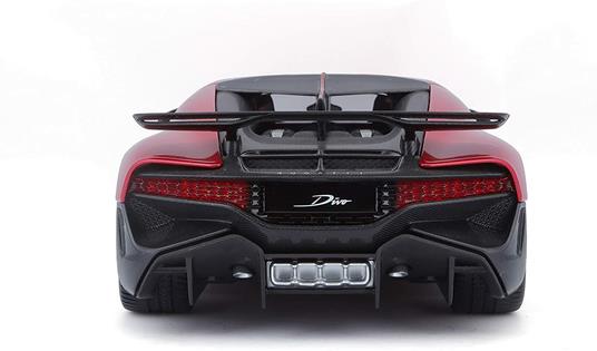Bburago Bugatti Divo: 18-11045R - Modellino auto in scala 1:18, porte e cofano apribile, 25 cm, rosso - 3