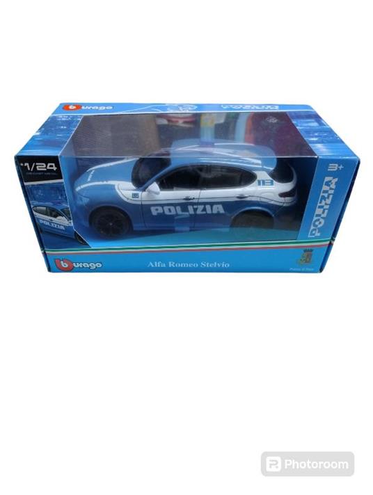 Veciolo,Polizia Alfa Romeo Stelvio 1:24,Bburago,Eta 3+