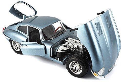 Bu12044Sb Jaguar E Coupe 1961 Silverblue 1.18 Modellino Bburago - 3