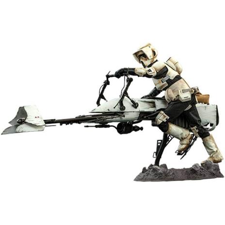figurina Hot Toys TMS017 - Star Wars - The Mandalorian - Scout Trooper And Speeder Bike