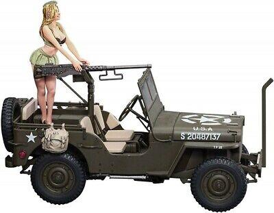 1/24 1/4 Ton 4×4 Truck W/Cal.50 M2 Mach. Gun W/Blonde Girl Figure Hassp483 (HA52283)