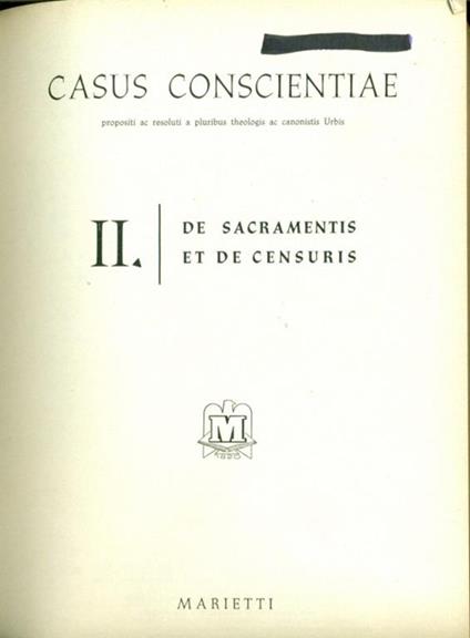 Casus Conscientiae vol. 2 - copertina