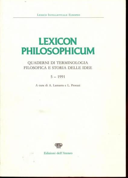 Lexicon philosophicum - copertina