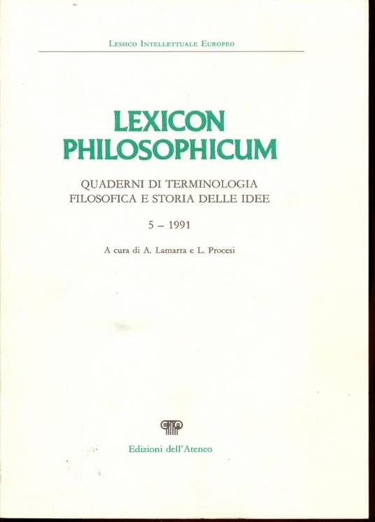 Lexicon philosophicum - copertina